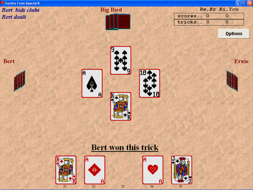 Click to view EUCHRE Card Game From Special K 3.15 screenshot