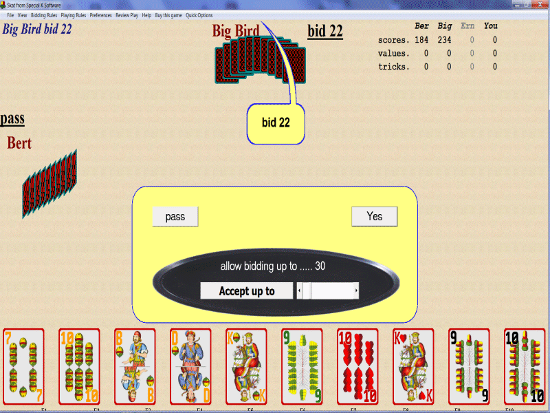 SKAT Card Game From Special K Software screenshot